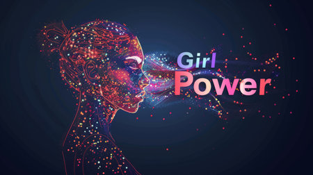 Holo Empowerment and Feminism concept art poster.の素材