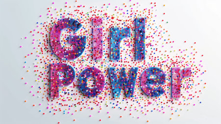 Empowerment and Feminism symbol created in Pointillism.の素材