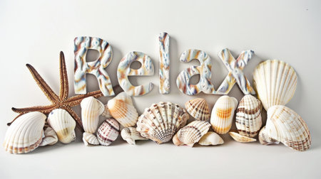 Stress Relief symbol created in Cowrie Shell Letters.の素材