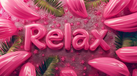 Pink Glossy Surface Stress Relief concept art poster.の素材