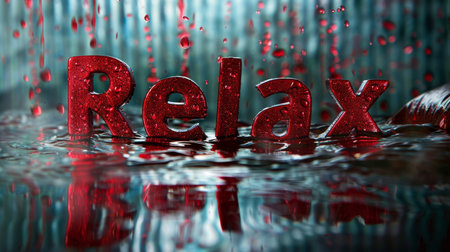 Red Glossy Surface Stress Relief concept art poster.の素材