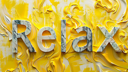 Yellow Marble Stress Relief concept art poster.の素材