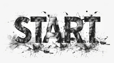 Launch and Beginning symbol created in Charcoal Sketch.の素材