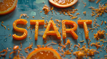 Orange Launch and Beginning concept art poster.の素材