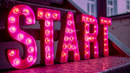 Pink LED Launch and Beginning concept art poster.の素材