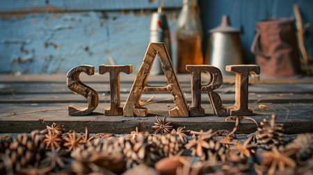 Wooden Walnut Launch and Beginning concept art poster.の素材