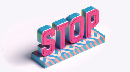 End and restriction symbol created in Isometric Design.の素材