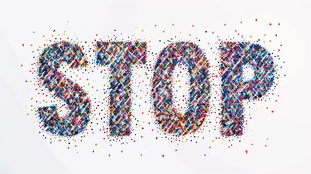 End and restriction symbol created in Pointillism.の素材