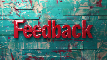 Red Glossy Surface Customer review concept art poster.の素材