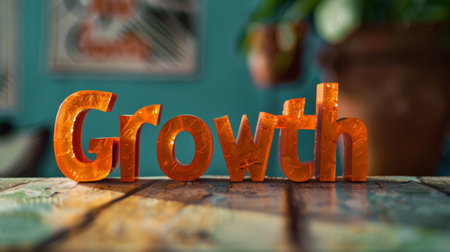 Orange Glass Business development concept art poster.の素材