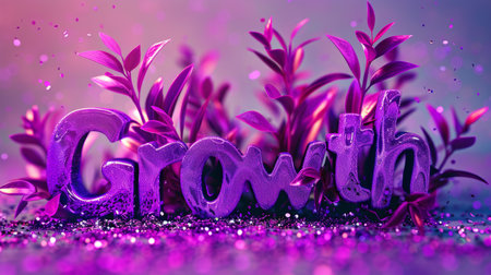 Violet Glossy Surface Business development concept art poster.の素材