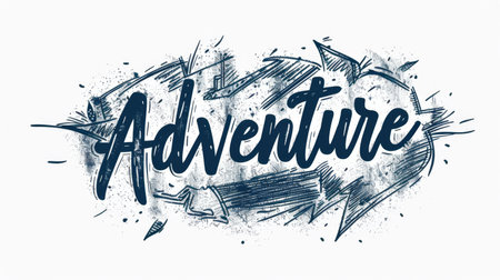 Travel experiences symbol created in Hand-Lettering.の素材