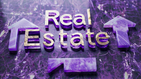 Violet Marble Home buying concept art poster.の素材