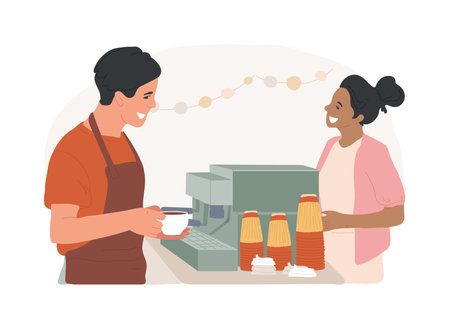 Espresso time isolated cartoon vector illustrations.のイラスト素材