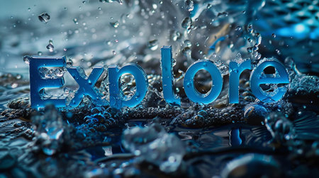 Blue Travel adventure concept art poster.の素材