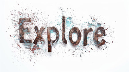 Travel and adventure symbol created in Embossed Calligraphy.の素材