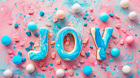 Colorful Marble Happiness and euphoria concept art poster.の素材