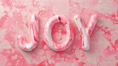 Pink Marble Happiness and euphoria concept art poster.の素材