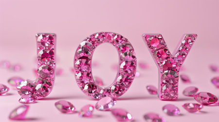 Pink Sapphire Crystal Happiness and euphoria concept art poster.の素材