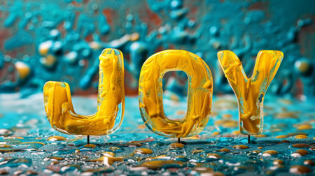 Yellow Glass Happiness and euphoria concept art poster.の素材