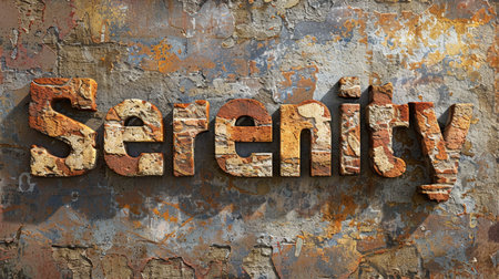 Ancient Brick Peace and meditation concept art poster.の素材