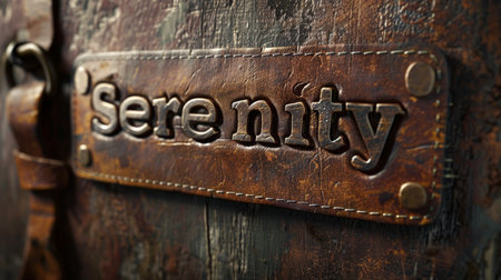 Rustic Leather Peace and meditation concept art poster.の素材