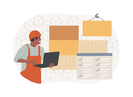 Supply chain management isolated cartoon vector illustrations.のイラスト素材