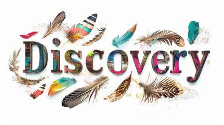 Innovation and breakthrough symbol created in Feather Letters.の素材