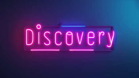 Innovation and breakthrough symbol created in Neon Calligraphy.の素材