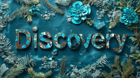 Turquoise Crystal Innovation and breakthrough concept art poster.の素材