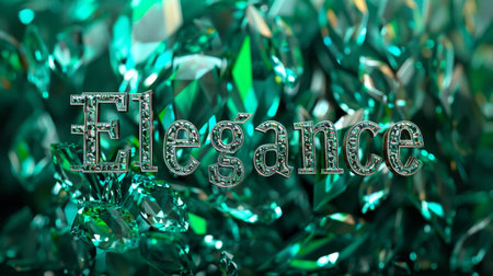 Emerald Crystal Style and elegant design concept art poster.の素材