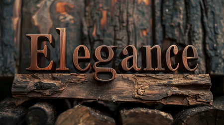 Wooden Rosewood Style and elegant design concept art poster.の素材