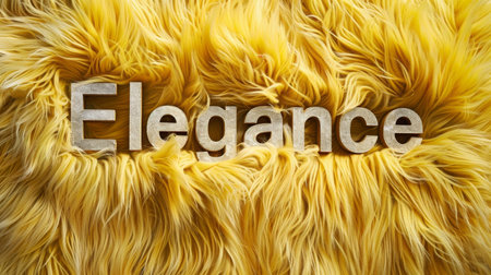 Yellow Fur Style and elegant design concept art poster.の素材
