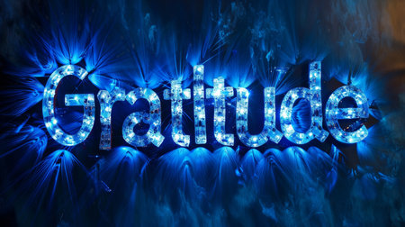 Blue LED Appreciation and kindness concept art poster.の素材