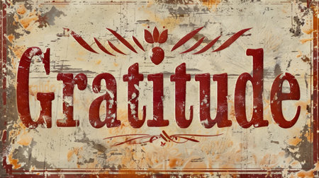 Appreciation and kindness symbol created in Vintage Typography.の素材