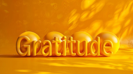 Yellow Glossy Surface Appreciation and kindness concept art poster.の素材