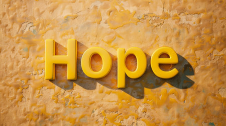 Yellow Glossy Surface Faith and believe concept art poster.の素材