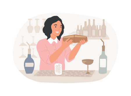 Shaking cocktail isolated cartoon vector illustrations.のイラスト素材