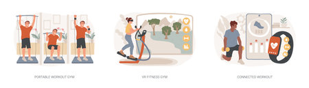 Sport lifestyle isolated concept vector illustration set.のイラスト素材
