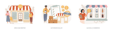 Retail business isolated concept vector illustration set.のイラスト素材