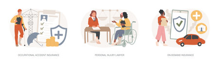 Employee health isolated concept vector illustration set.のイラスト素材