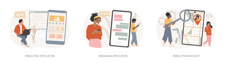 Web development isolated concept vector illustration set.のイラスト素材