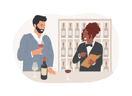 Wine suggestions isolated cartoon vector illustrations.のイラスト素材