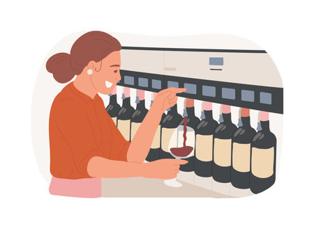 Wine dispenser isolated cartoon vector illustrations.のイラスト素材
