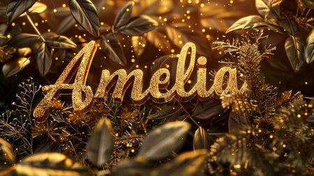 Golden personalized postcard perfect for decor.の素材