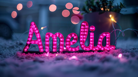 Pink LED personalized postcard perfect for decor.の素材