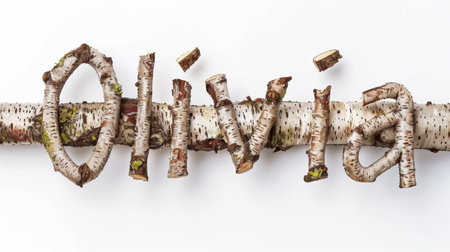 Personalized postcard perfect for decor created in Birch Twig Letters.の素材