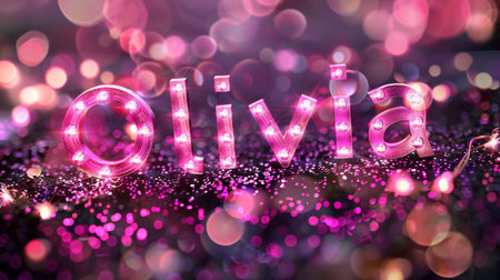 Pink LED personalized postcard perfect for decor.の素材