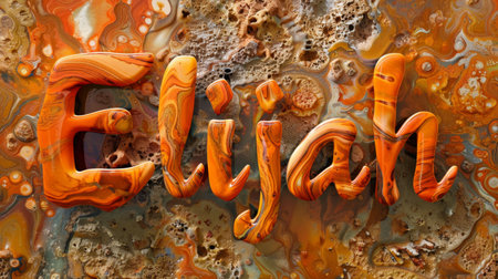 Orange Marble personalized postcard perfect for decor.の素材