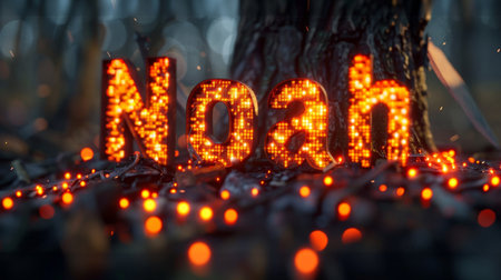 Orange LED personalized postcard perfect for decor.の素材